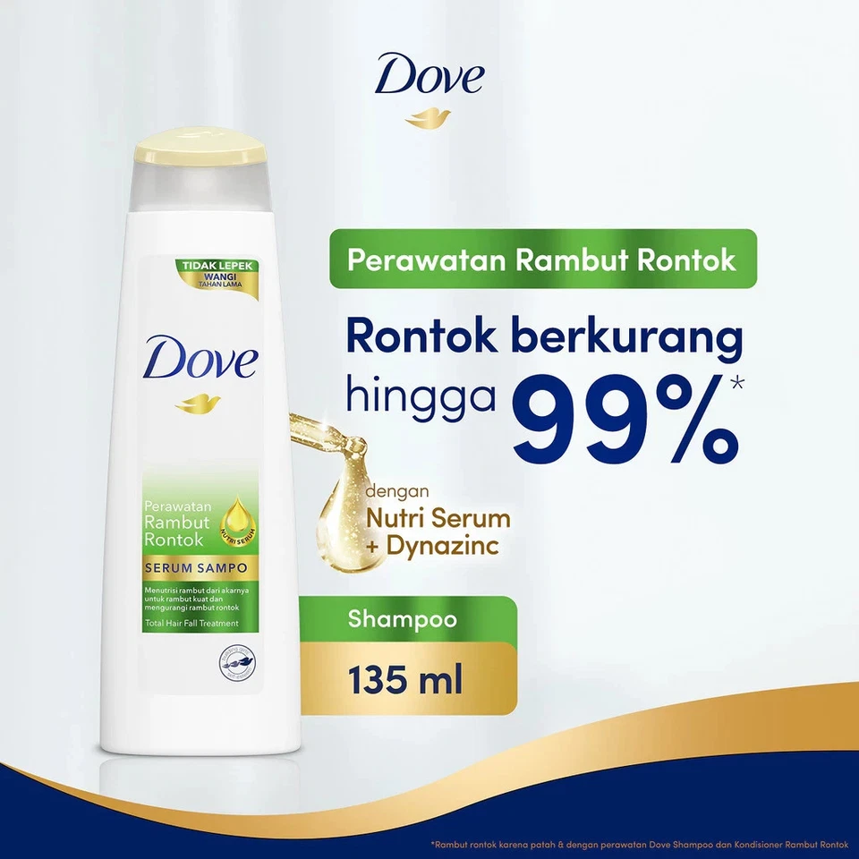 Paquete de champú anticaída Dove 135 ml - Tratamiento para pérdida de cabello con suero nutritivo Foto 2 de 4