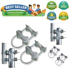 Double U-Bolt Clamp Bracket for Starlink Antenna Mount Pole Adapter Rv Ladder...