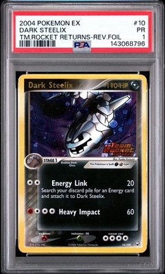 PSA 1 Dark Steelix Reverse Holo Foil #10 Team Rocket Returns