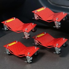 Set of 4 Car Dolly Wheel Dolly 6000LBS Garage Dolly Car Mover Car Skates Red
