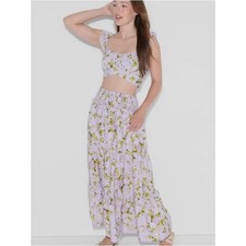 Wild Fable Floral Tiered Maxi Skirt Smocked Waist Boho Size Medium NWT