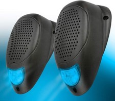 Water Resistant 3" Surface Mount Satellite Speakers with LED Lighting Blue