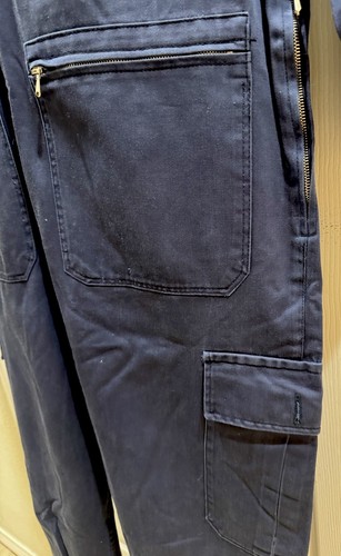 Vintage blauer Workwear Overall L XL EU 54 deutsch schwer entflammbar Reißverschluss Halloween - Bild 14 von 23