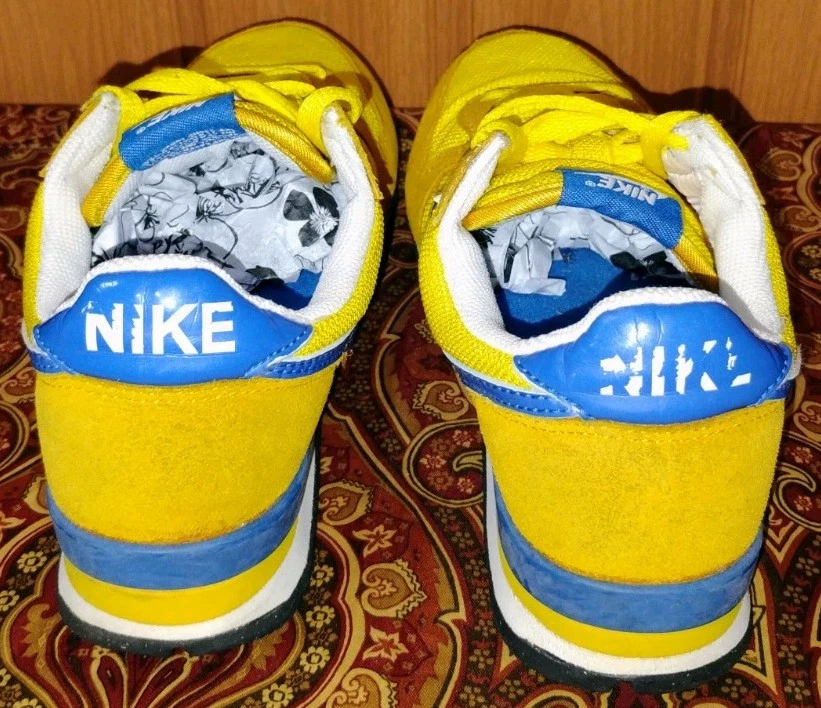 Zapatillas Nike Internationalist Vintage Para Mujer EE. UU. Talla 7 Amarillas y Azules GUC AÑOS 80  Foto 3 de 4