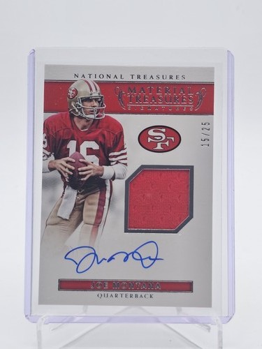 JOE MONTANA 2017 NATIONAL TREASURES MATERIAL TREASURES PATCH AUTO /25 Q7515