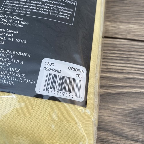 Lotto di 2 tovaglie in microfibra rotonde a prova di fuoriuscita Origins colore giallo 90" nuove - Foto 6 di 6