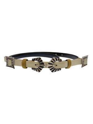 TOGA PULLA DOUBLE BUCKLE BELT, Leather, CML, Solid Color, Women's