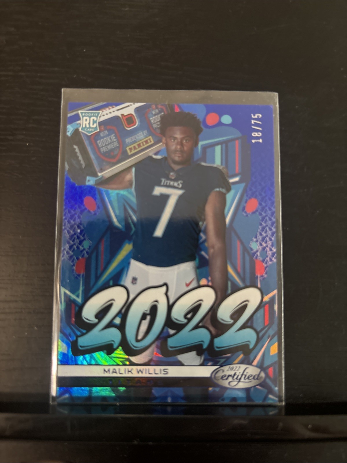 2022 Panini Certified MALIK WILLIS RC BLUE MIRROR PRIZM /75 - TITANS
