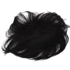 Black Men Wig Male Bald Patch Overhead Replacement Block Hair Piece 13x14 cm