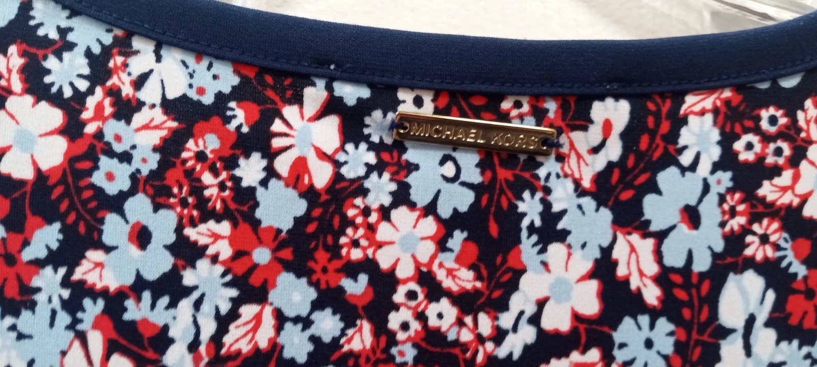 Abito tubino donna Michael Kors floreale taglia L casual rosso blu estivo leggero