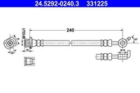Bremsschlauch Hinten Links Ate 245292 02403 Passend FÜR Nissan