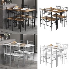 Woltu Esstisch mit 4 Stühle Essgruppe Set für 4 Personen Sitzgruppe Esszimmer