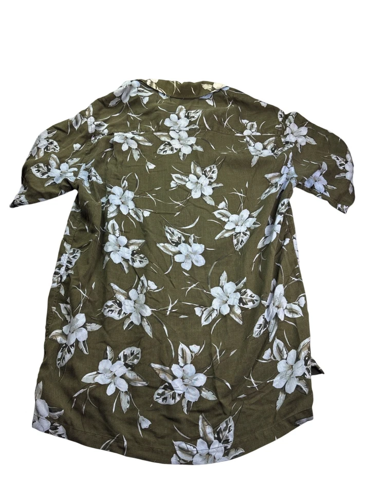 Brandini Floral Button Front Hawaiian Shirt Size L Tall Silk Vintage Y2K - Image 4 of 4