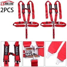 5 Point Racing Harness Safety Seat Belt Quick Release 3" Padding ATV UTV Red x 2