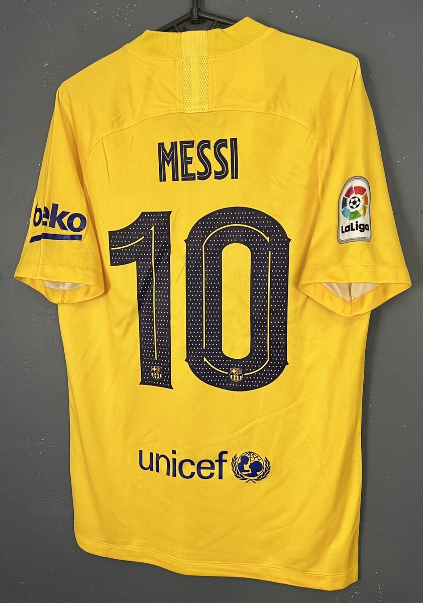 FC Barcelona Messi 10 イエローシャツ MEN FC BARCELONA 2020/2021 LIONEL MESSI #10 FOOTBALL SOCCER