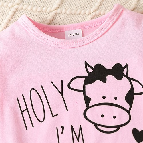 2PCS Toddler Baby Girls Dairy Cattle Clothes Tops Pants Tracksuit Outfits Autumn - Bild 3 von 7