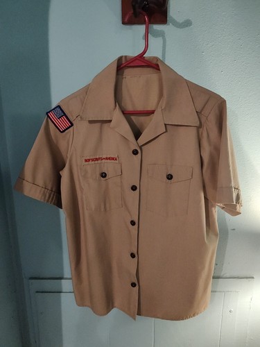 Camicia uniforme BSA boy scouts anni 80 stile Oscar De La Renta donna media