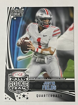 2021 Sage Premier Draft All Rookie Team Justin Fields #RT-JF Buckeyes & Bears RC