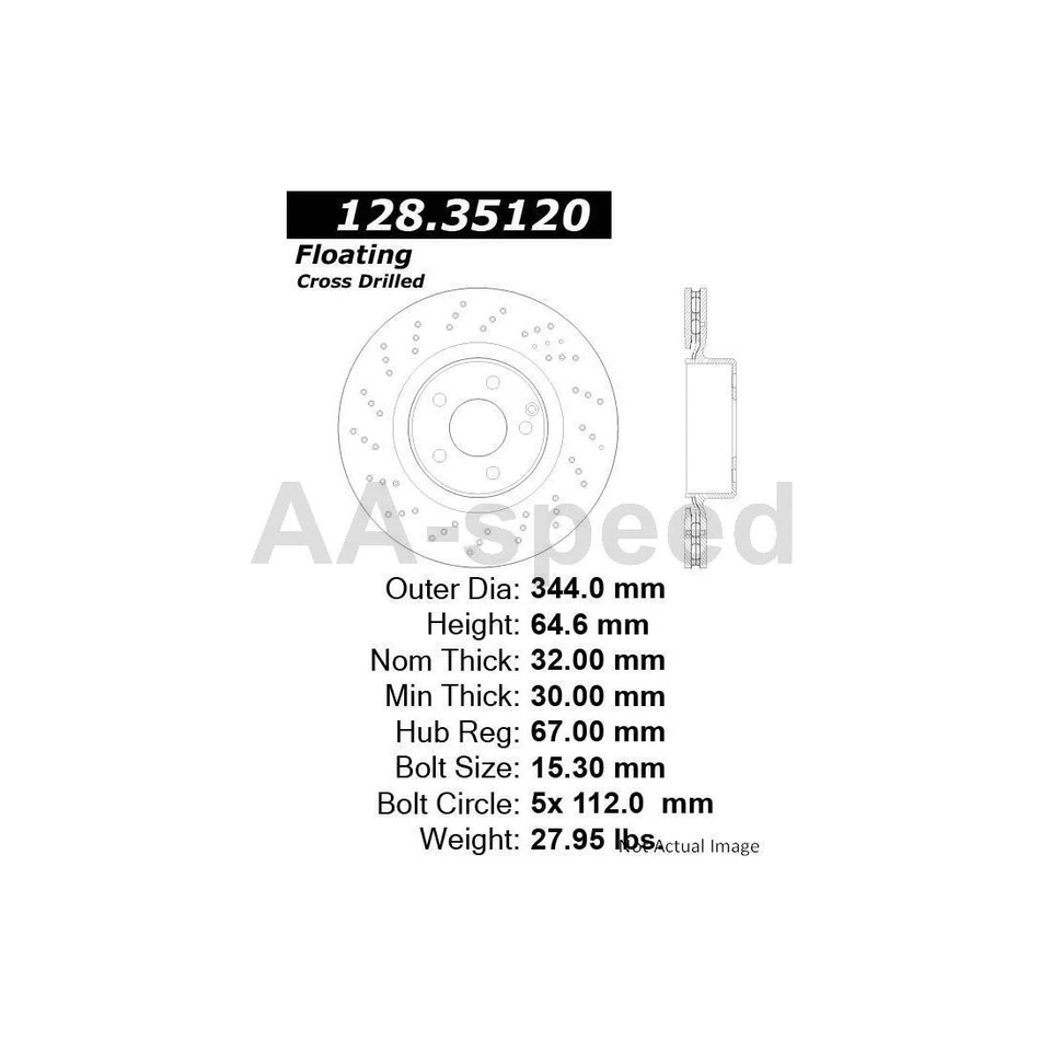 Rotor de freno delantero para Mercedes-Benz E350 2016 2015 2014 2013 2012 2011 2010 Foto 3 de 3