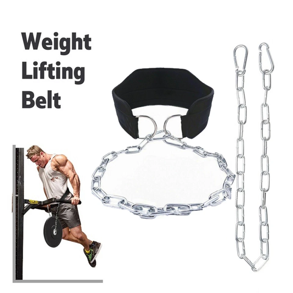 Dipping & Pull Up Weight Belt With Chain Gym Fitness back Support Dip/Dips/Ups - Image 2 of 4