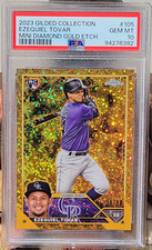 2023 Topps Gilded Mini Diamond Gold Etch #105 Ezequiel Tovar RC   PSA 10   38/50
