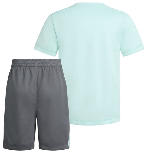 Boy Basketball Hoops Adidas 2 pc Short Set Tee Sports Athletic Bottoms Shirt Top - Picture 9 of 9