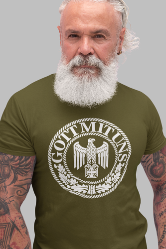 Herren T-Shirt Deutschland Reichsadler Gott mit uns Wehrmacht Eise Germany - Bild 10 von 15