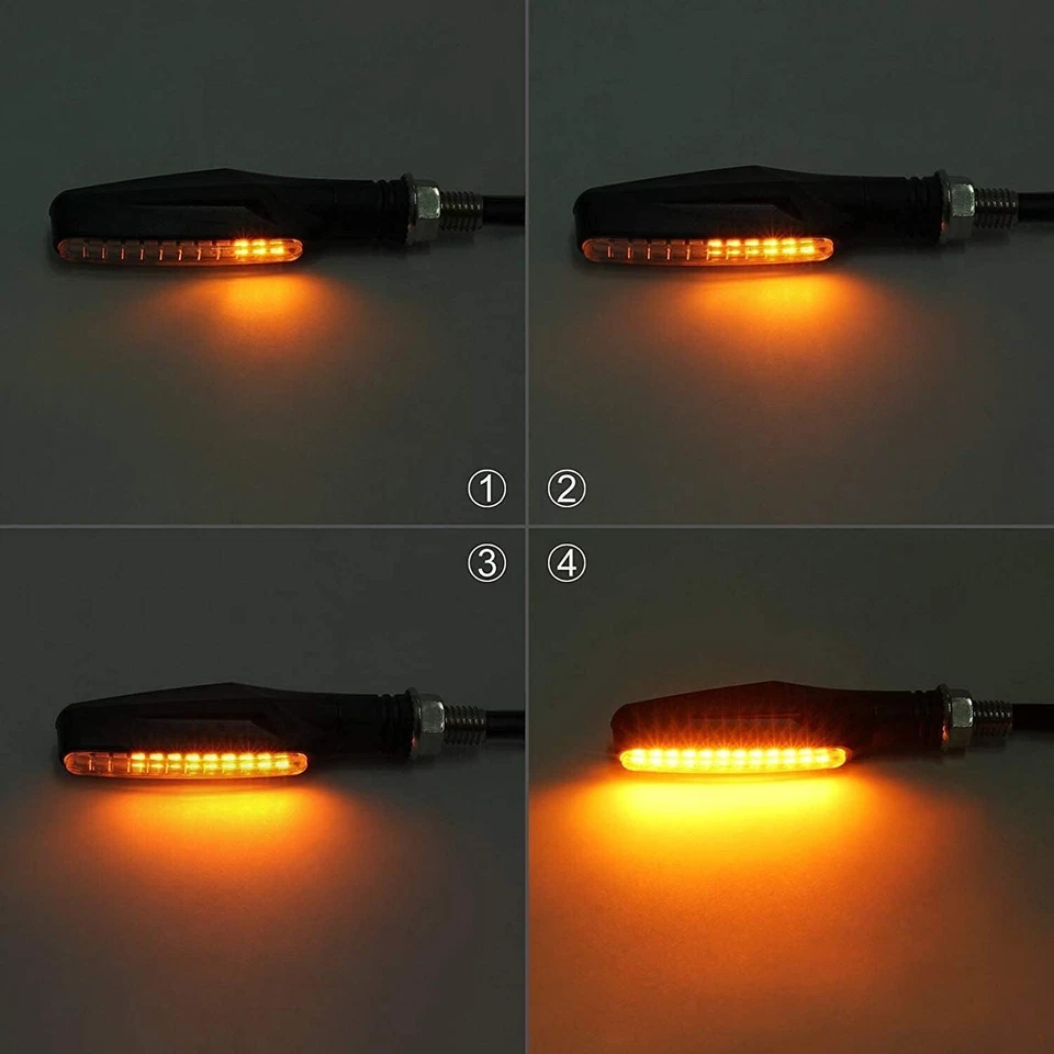 Paire clignotants moto 12 LED Ambre Indicateur Scooter Quad 12V Universel - Photo 4/4