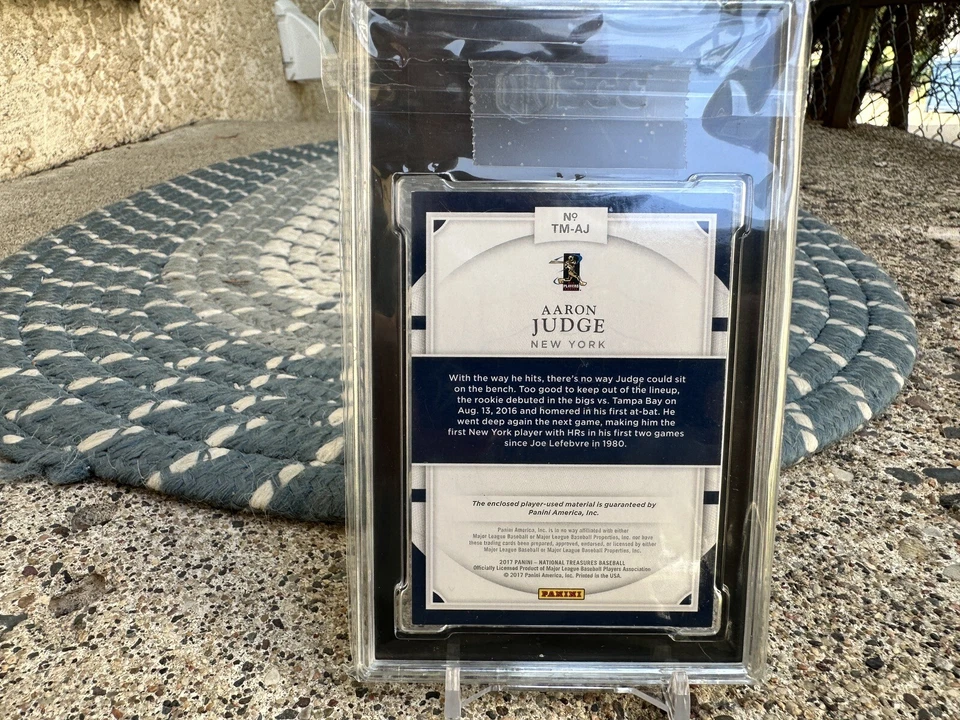 2017 National Treasures Aaron Judge /99 Materials Patch Yankees RC SGC 9 Mint - Image 2 of 2