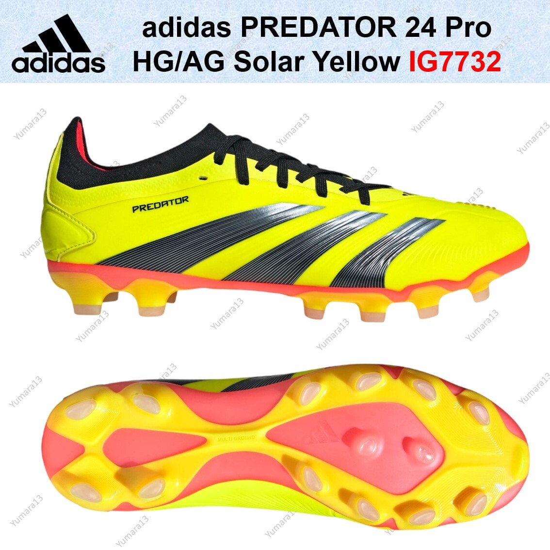 adidas PREDATOR 24 Pro HG/AG Solar Yellow IG7732 Men's Size adidas PREDATOR 24 Pro HG/AG Solar Yellow IG7732 Men's Size