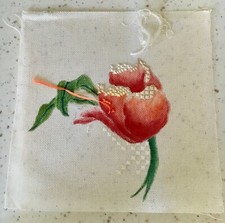 REDUCED AGAIN  VTG Tulip Hand Painted Needlepoint Canvas - 18 Count