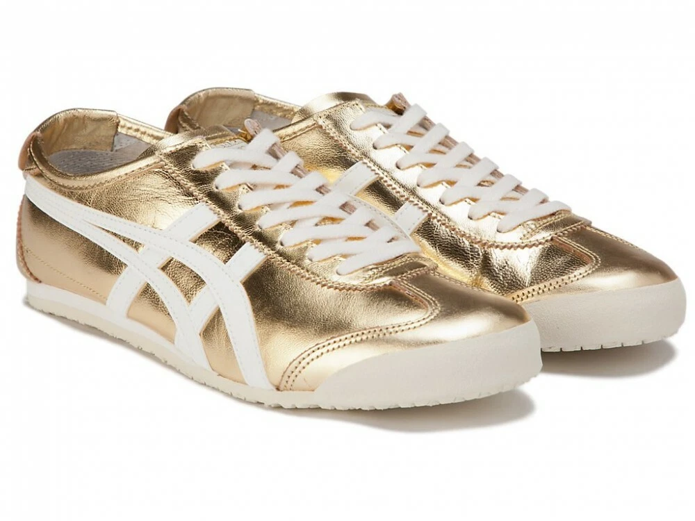 Asics Onitsuka Tiger MEXICO 66 THL7C2 GOLD WHITE With shoe bag eBay