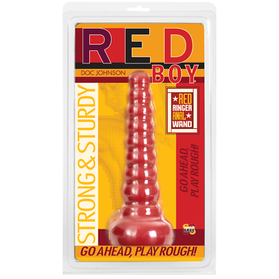 Huge Anal Dildo RED Ribbed Doc Johnson Butt Plug Large XL Anal Sex Toys  Trainer | eBay