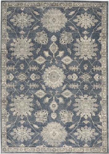 Concerto Transitional Floral Blue/Beige 5'3" x 7'3" Area Rug, (5' x 7') - Picture 2 of 4