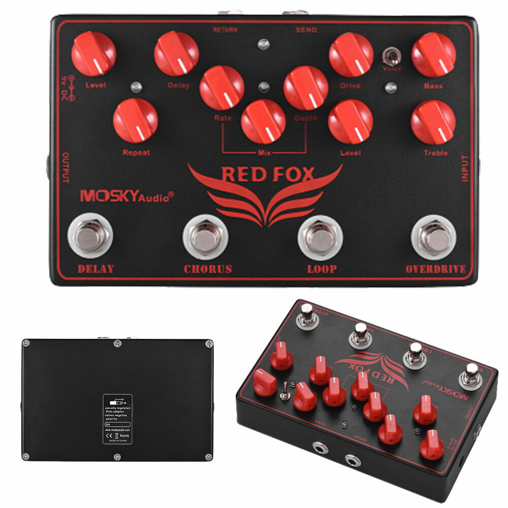 MOSKY New Orleans Mall RED FOX 4 in Baltimore Mall 1 Pedal Chorus Effects Guitar Delay Electric