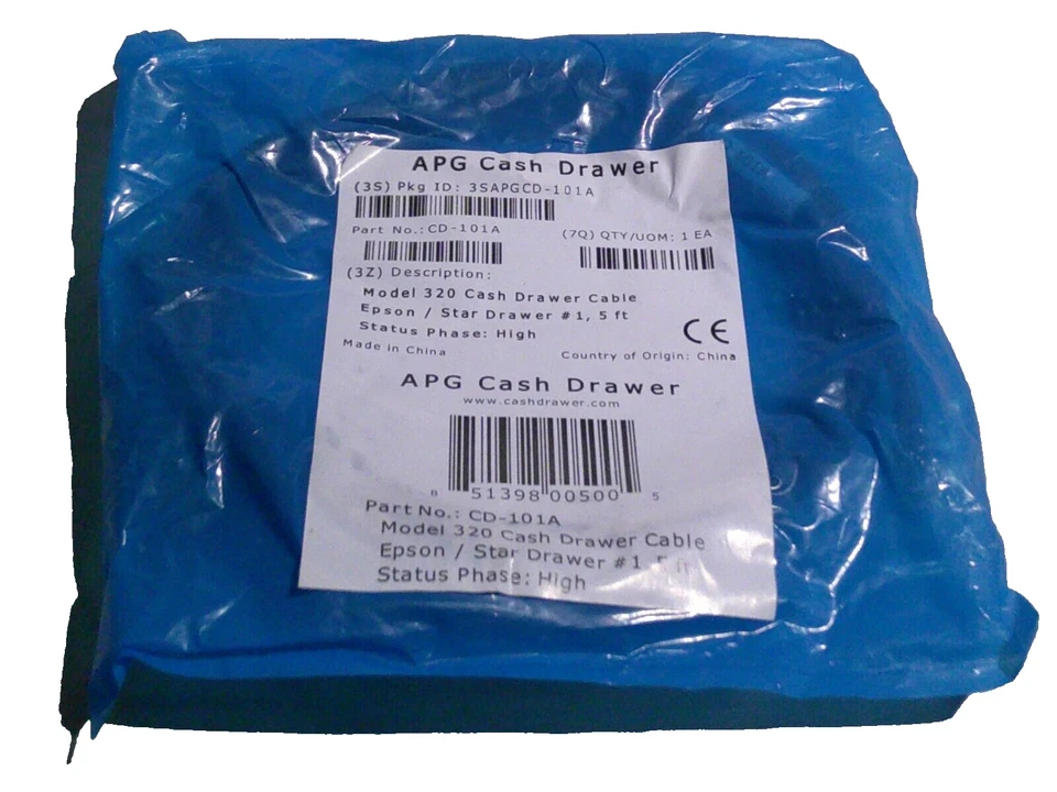 APG Cash Drawer CD-101A 320 Cash Drawer Cable Epson/Star Drawer 1,5ft