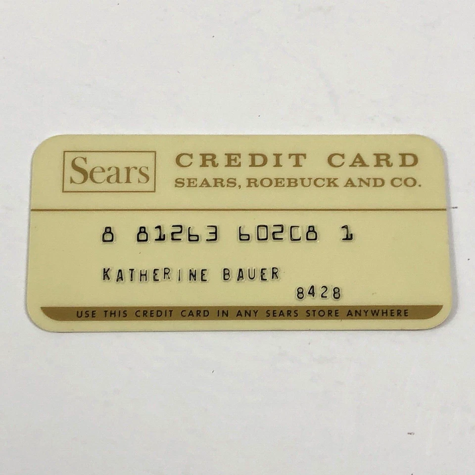 Tarjeta de crédito vintage Sears, Roebuck and Company de Long Beach, California Foto 2 de 4