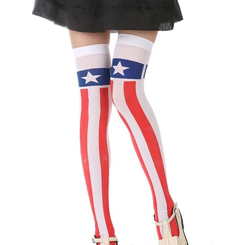 Independence Day Stockings Star Striped Pattern Over Knee Long Socks for Women - Picture 7 of 7