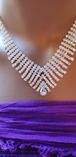 Wedding Bridal Prom Crystal Rhinestone Pendant Necklace Earrings Set