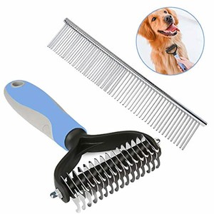Johiux 2 Pack Pet Peigne Brosse, Brosse Chien, Toilettage Peigne, Râteau de Dé