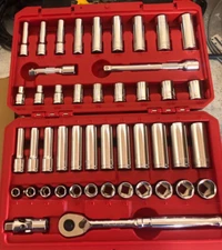 TEKTON SKT15301 Socket and Ratchet Set, 3/8 Inch Drive 6-Point,  46-Piece