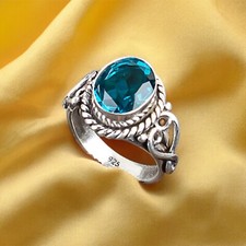 925 Sterling Silver Handmade Jewelry December Apatite Ring All Size Gift DS