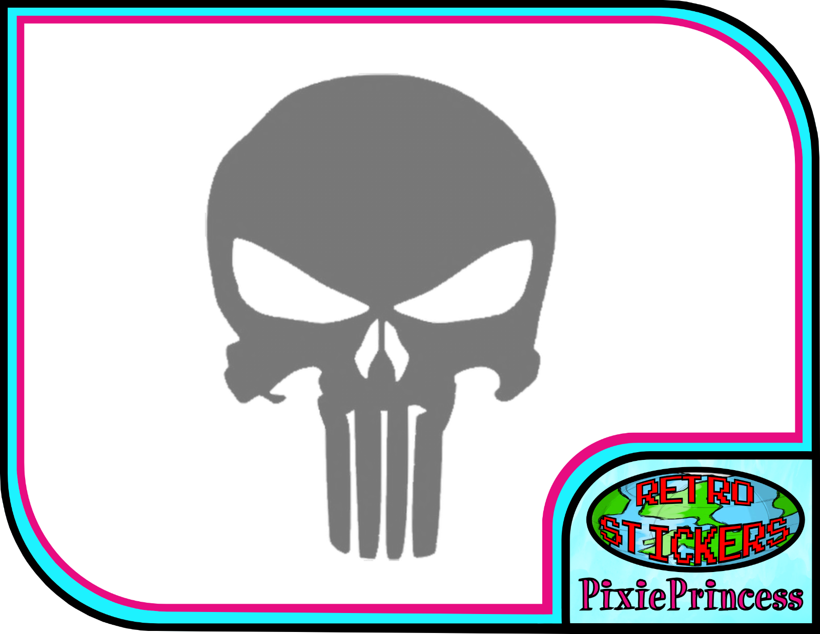 The Punisher Skull logo Vinyl Decal 7 tall x 5 wide Marvel