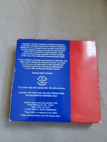 Placa conmemorativa Avon 1996 de los Juegos Olímpicos del Centenario de Atlanta "Equipo de Estados Unidos" con caja - Imagen 4 de 8