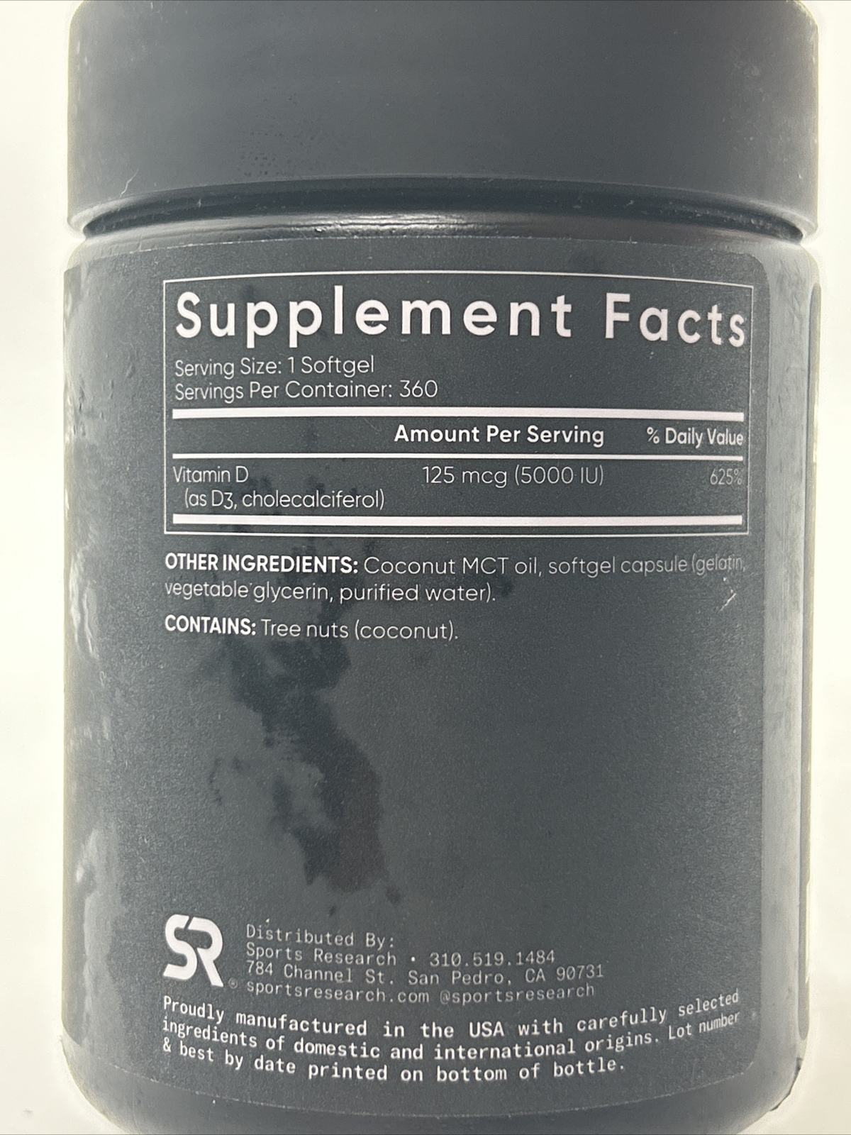  Sports Research Vitamin D3 5000 IU with Coconut MCT