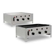 Edelstahl Gastrobräter Gasgrill Gasbräter 3- flammig 64 x 52 x 27 cm BBQ-Toro