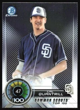 2018 Bowman Cal Quantrill #BTP-47 Bowman Chrome Scouts' Top 100 San Diego Padres