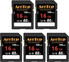 SD Card 16GB, 5 Pack UHS-I Class 10 SDHC Memory Card, 5 Pack 16GB Full HD Video 