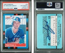 1988 Donrus #40 Mark Grace RC PSA 10 DBL Auto Autographed Signed Chicago Cubs