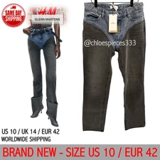 EUR 42 US 10 UK 14 - BRAND NEW ✨ H&M Glenn Martens Two Tone Straight Leg Jean